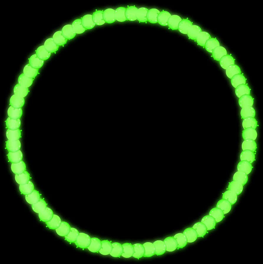 Glowing Green Circle Abstract PNG Image