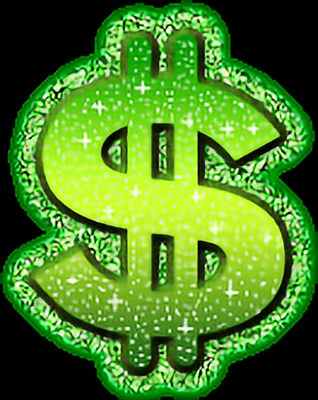 Glowing Green Dollar Sign PNG Image