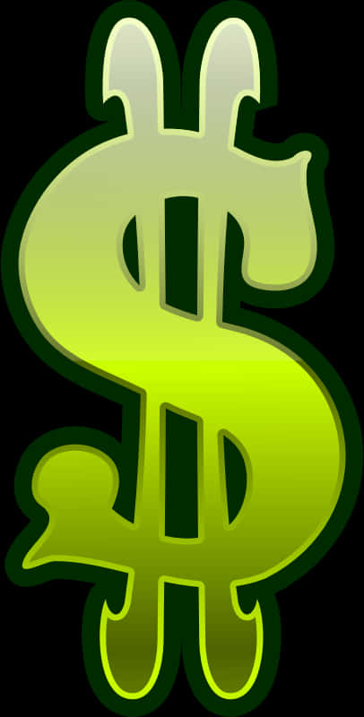 Glowing Green Dollar Sign PNG Image