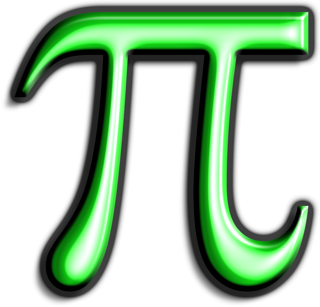 Glowing Green Pi Symbol PNG Image