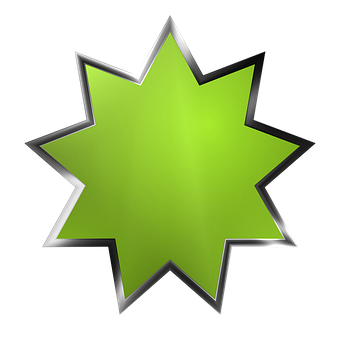 Glowing Green Star Graphic PNG Image