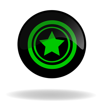 Glowing Green Star Graphic PNG Image