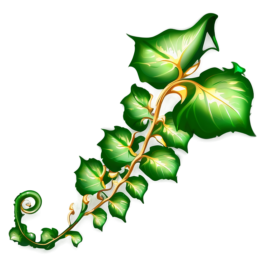 Glowing Green Vine Illustration PNG Image