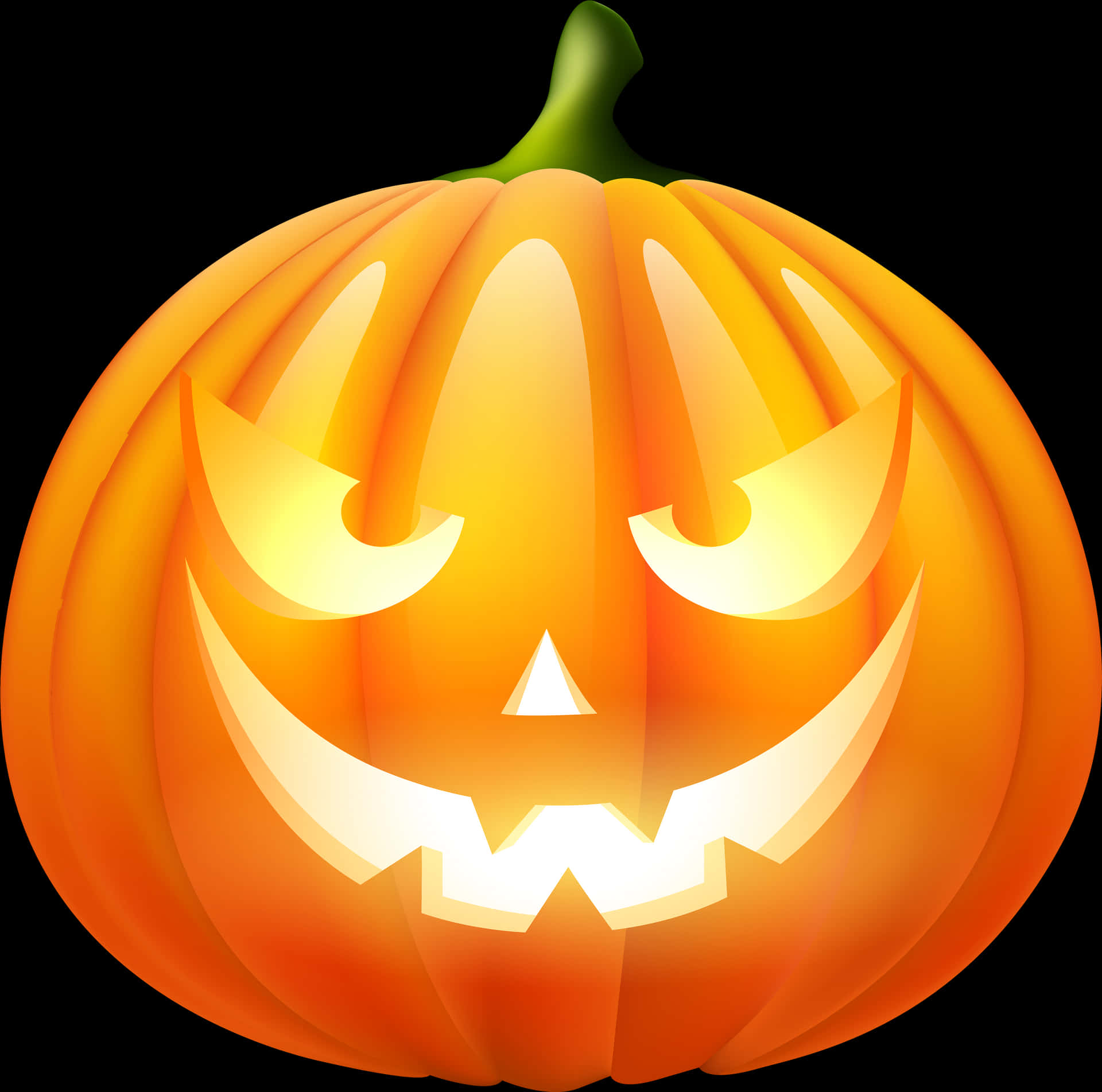 Glowing Halloween Pumpkin PNG Image