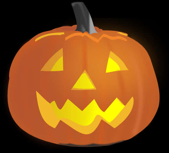 Glowing Halloween Pumpkin PNG Image