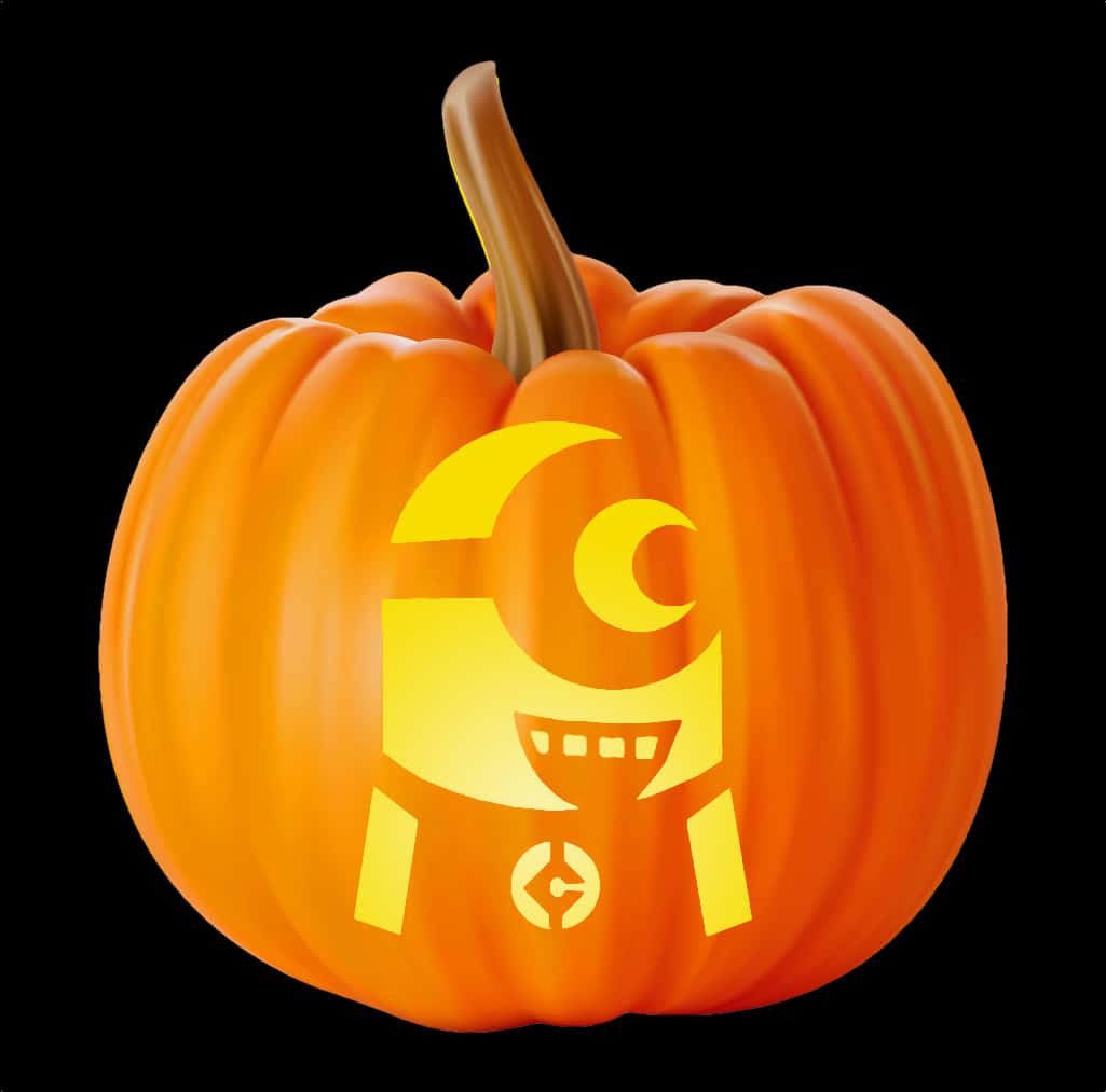 Glowing Halloween Pumpkin Carving PNG Image