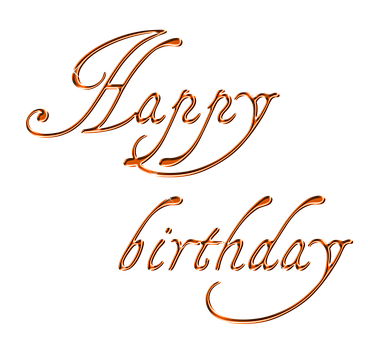 Glowing Happy Birthday Script PNG Image