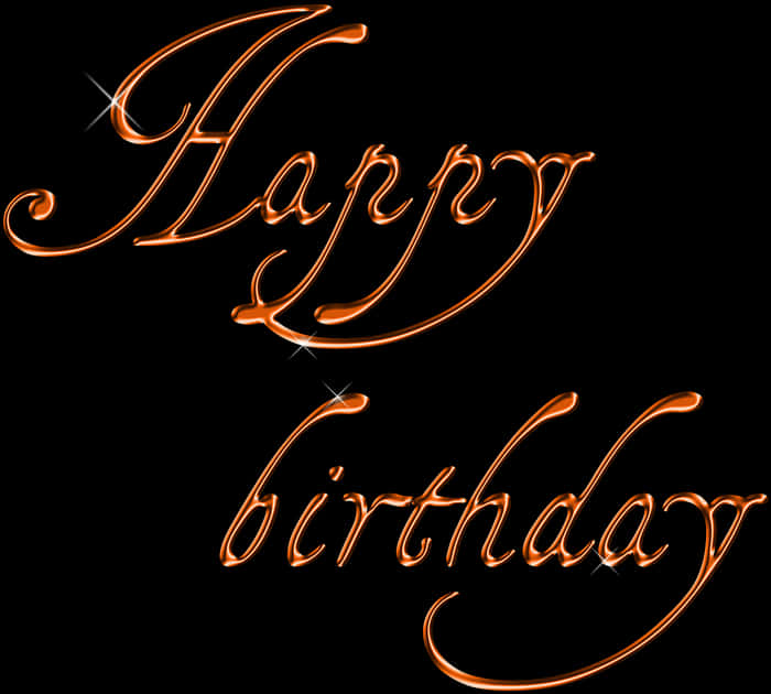 Glowing Happy Birthday Script PNG Image