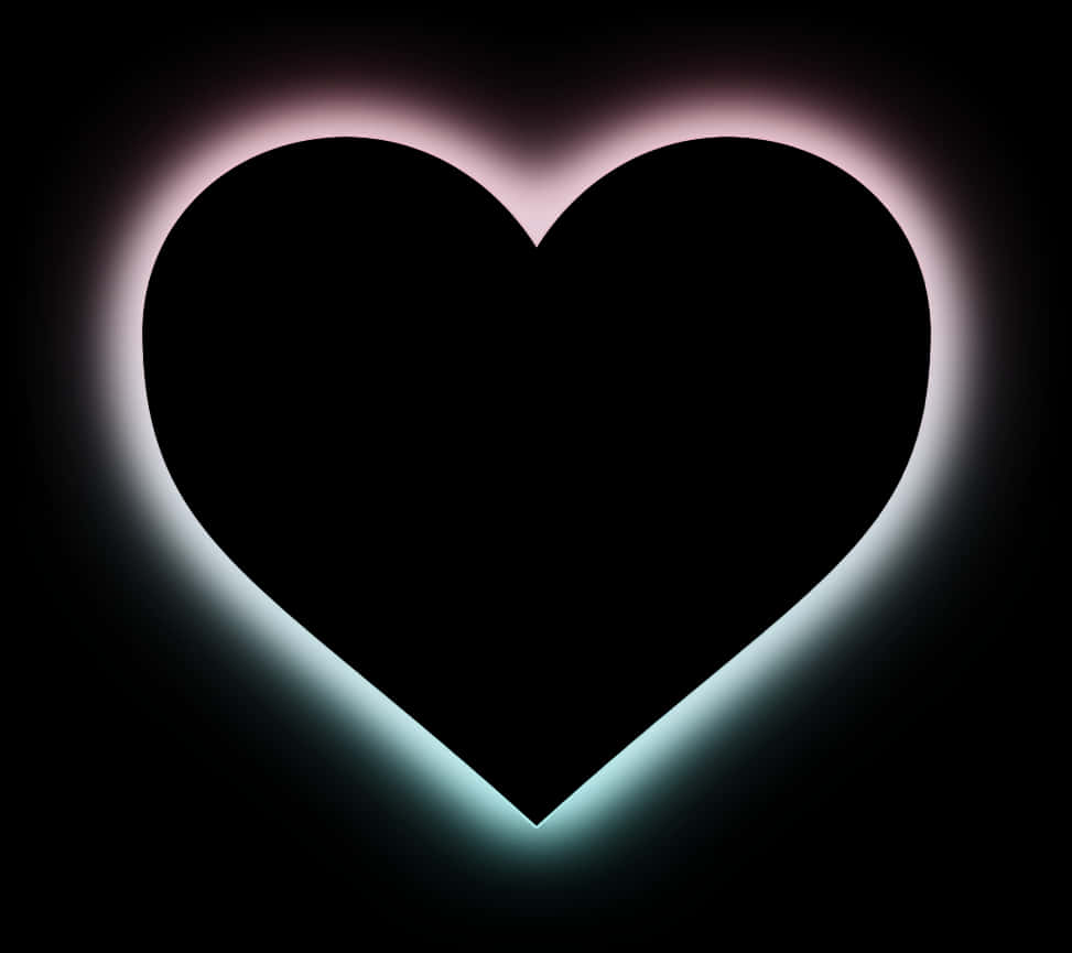 Glowing Heart Silhouette PNG Image