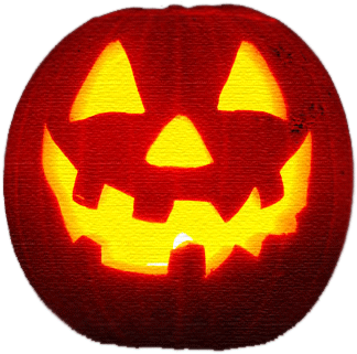 Glowing Jack O Lantern Face PNG Image