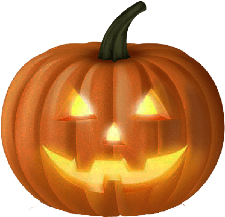 Glowing Jack O Lantern Halloween PNG Image