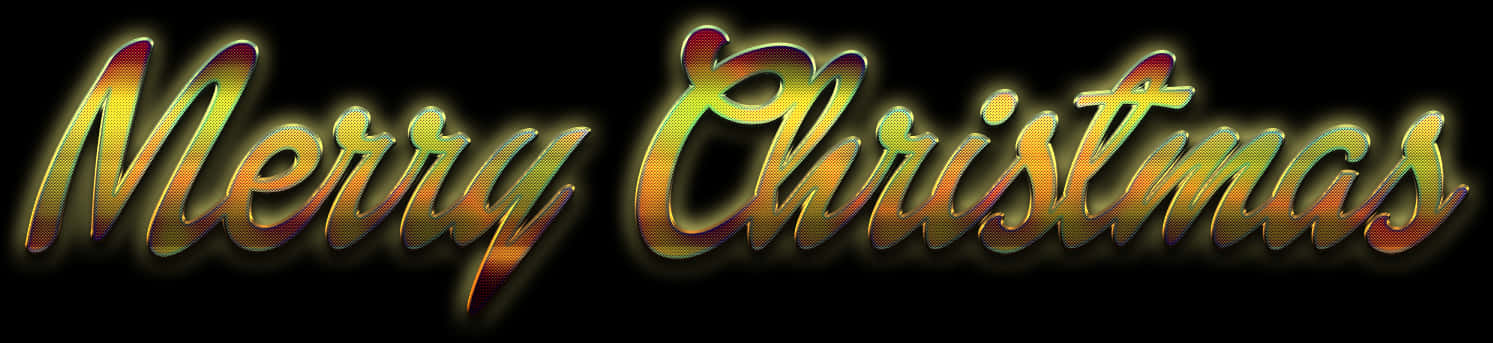 Glowing Merry Christmas Text PNG Image