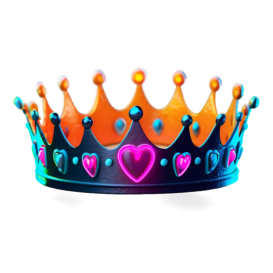 Glowing Neon Crown Illustration Png 06272024 PNG Image