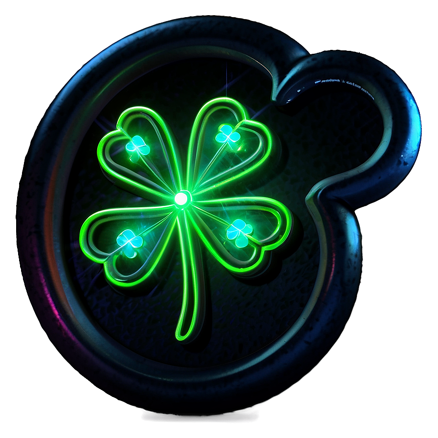 Glowing Neon Shamrock Png Ahn44 PNG Image