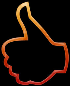 Glowing Orange Thumbs Up Symbol PNG Image