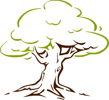 Glowing Outline Tree Art PNG Image