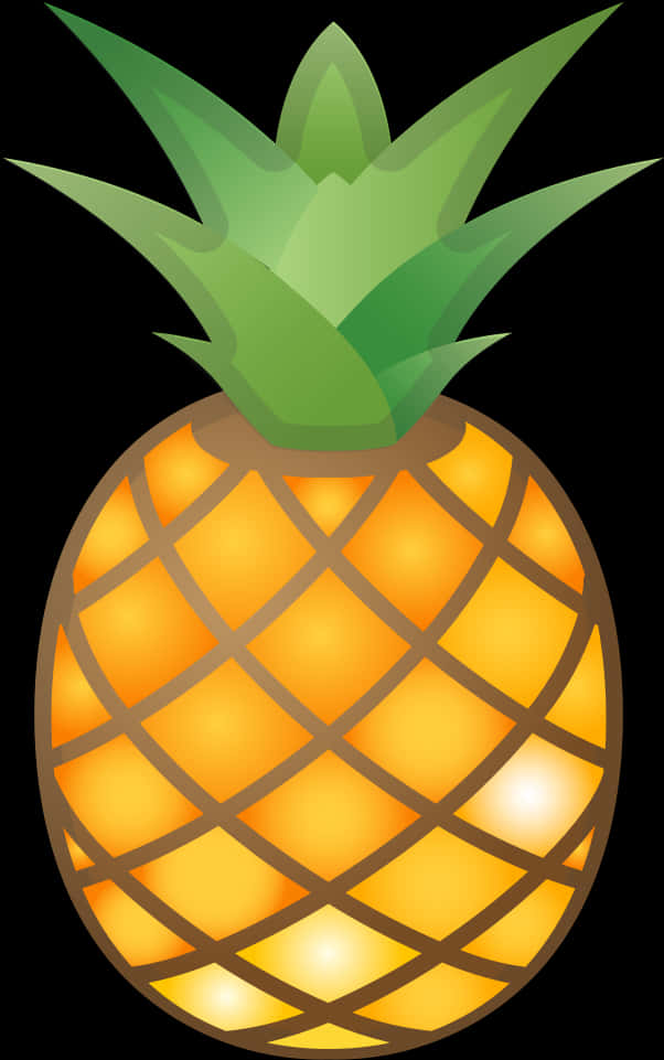 Glowing Pineapple Graphic PNG Image