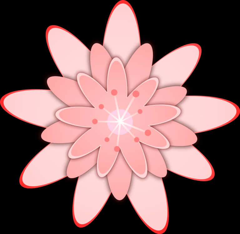 Glowing Pink Flower Graphic PNG Image