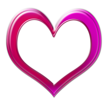 Glowing Pink Heart Outline PNG Image