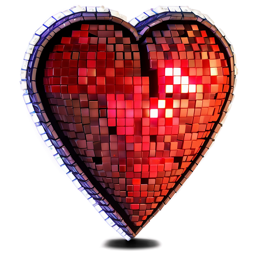 Glowing Pixel Heart Png 43 PNG Image