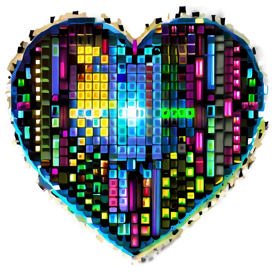 Glowing Pixel Heart Png Xxe2 PNG Image