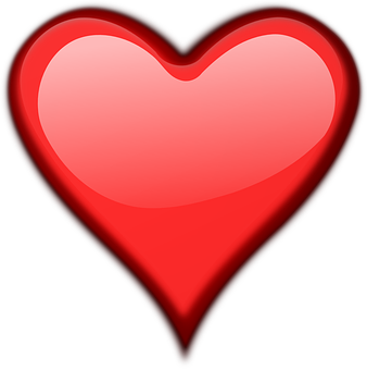 Glowing Red Heart PNG Image