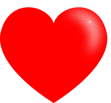 Glowing Red Heart Graphic PNG Image