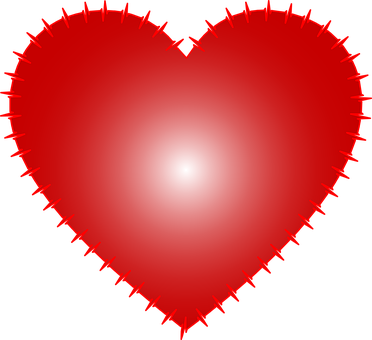 Glowing Red Heart Graphic PNG Image