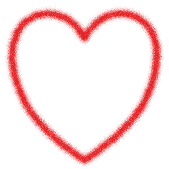 Glowing Red Heart Outline PNG Image