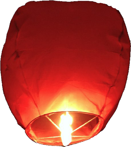 Glowing Red Sky Lantern PNG Image