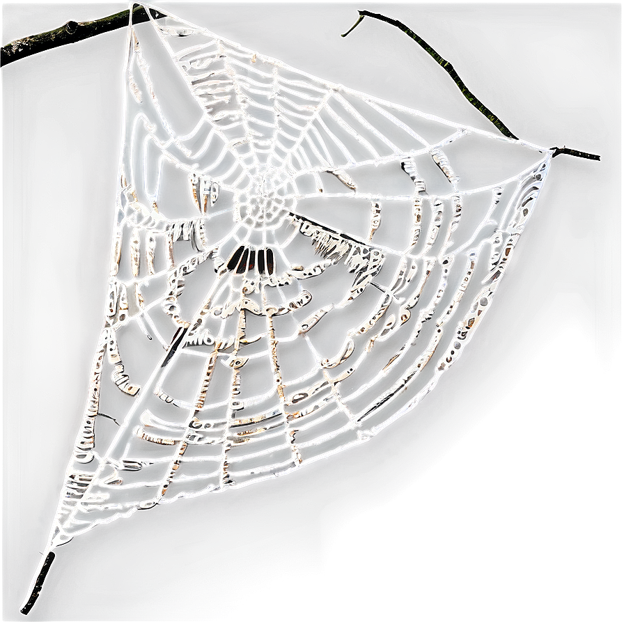 Glowing Spider Web Night PNG Image