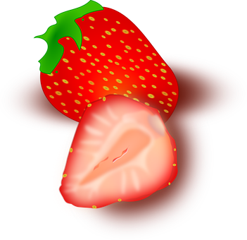 Glowing Strawberry Cross Section PNG Image