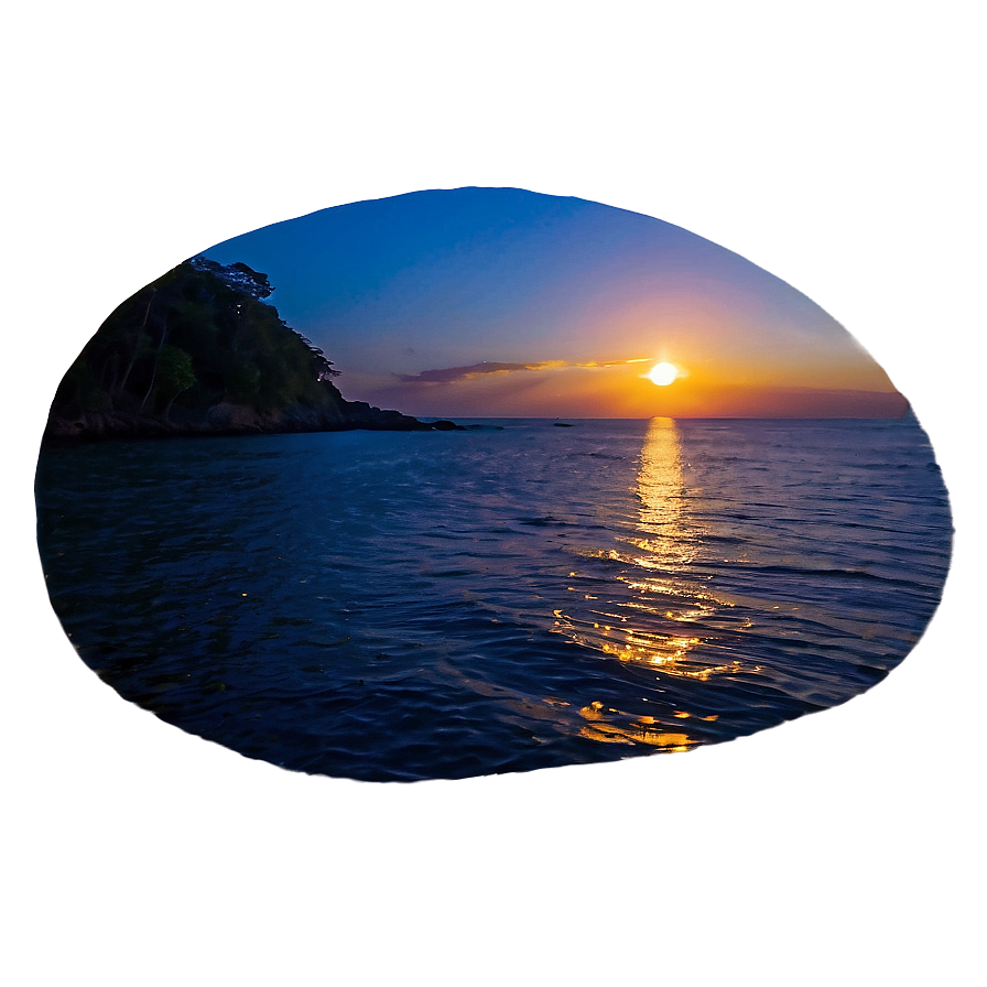 Glowing Sunset Over Sea Png Wuw57 PNG Image