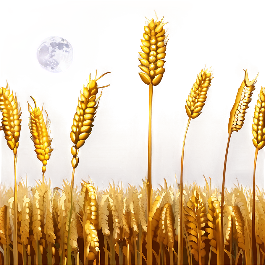 Glowing Wheat Under Moonlight Png Ctr93 PNG Image