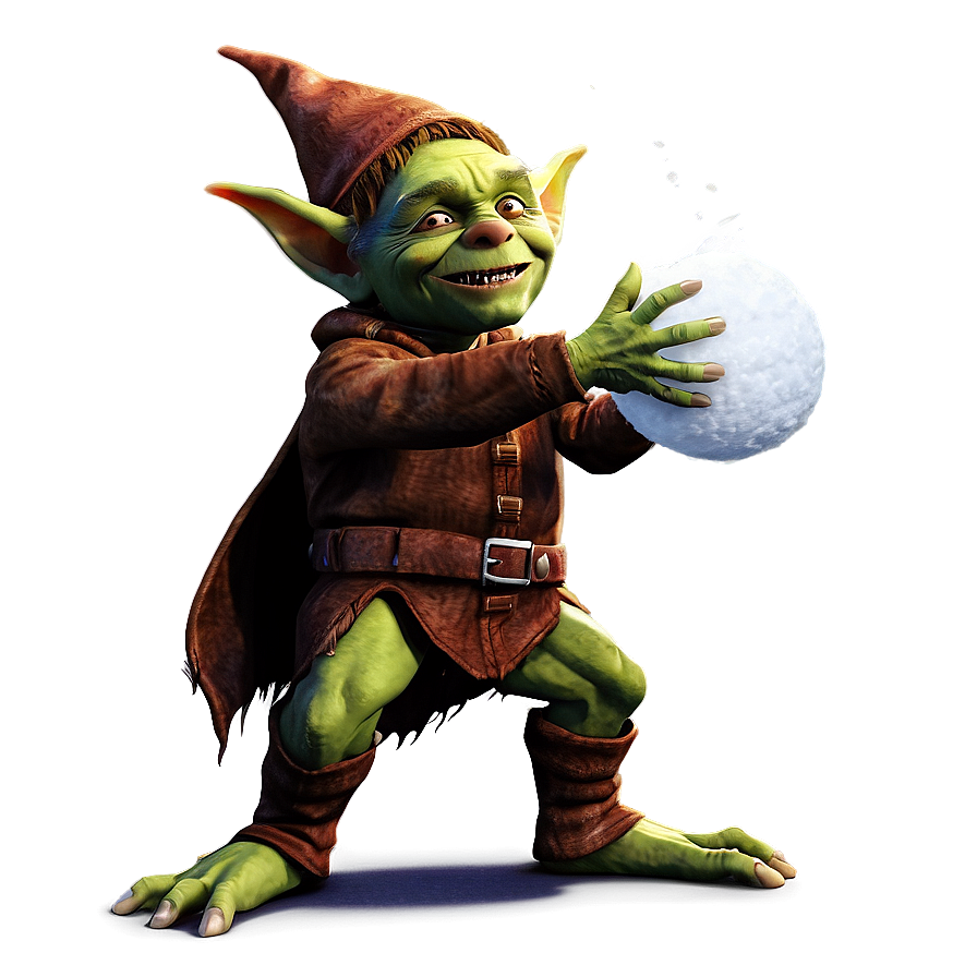 Goblin In A Snowball Fight Png Gnn PNG Image