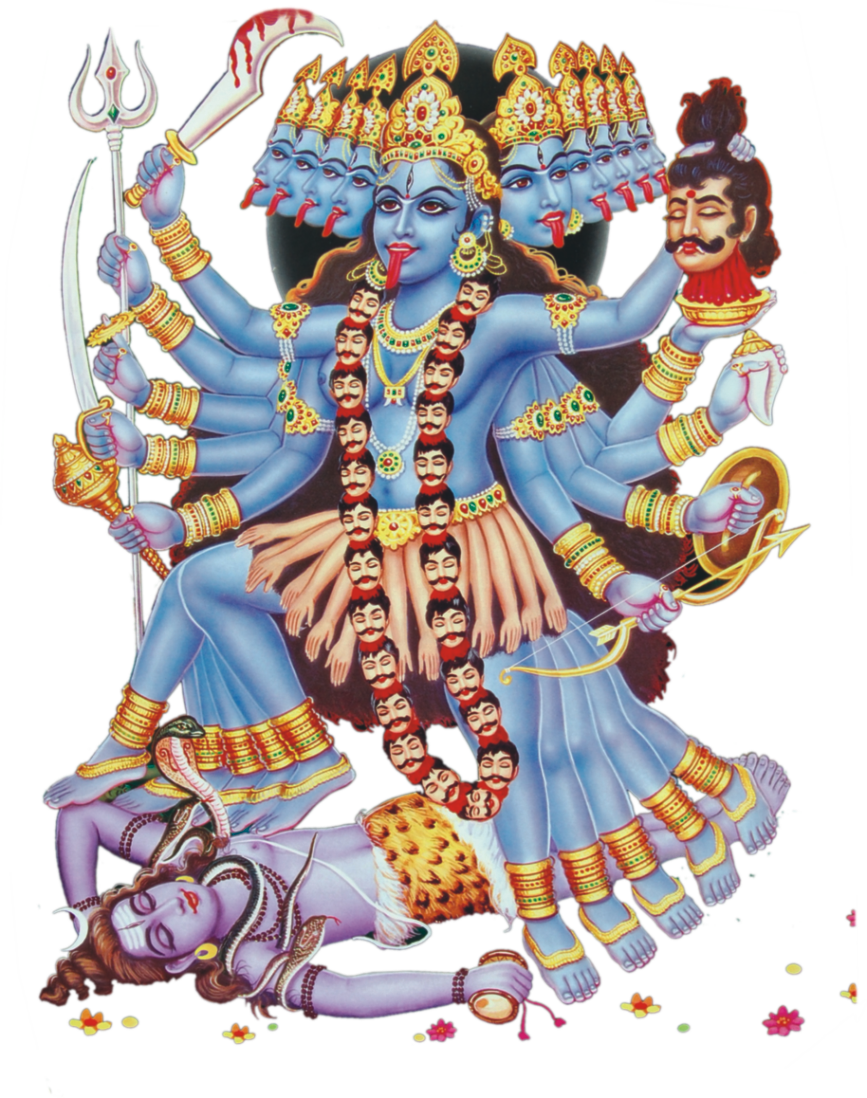 Goddess Durga Defeating Mahishasura PNG Image