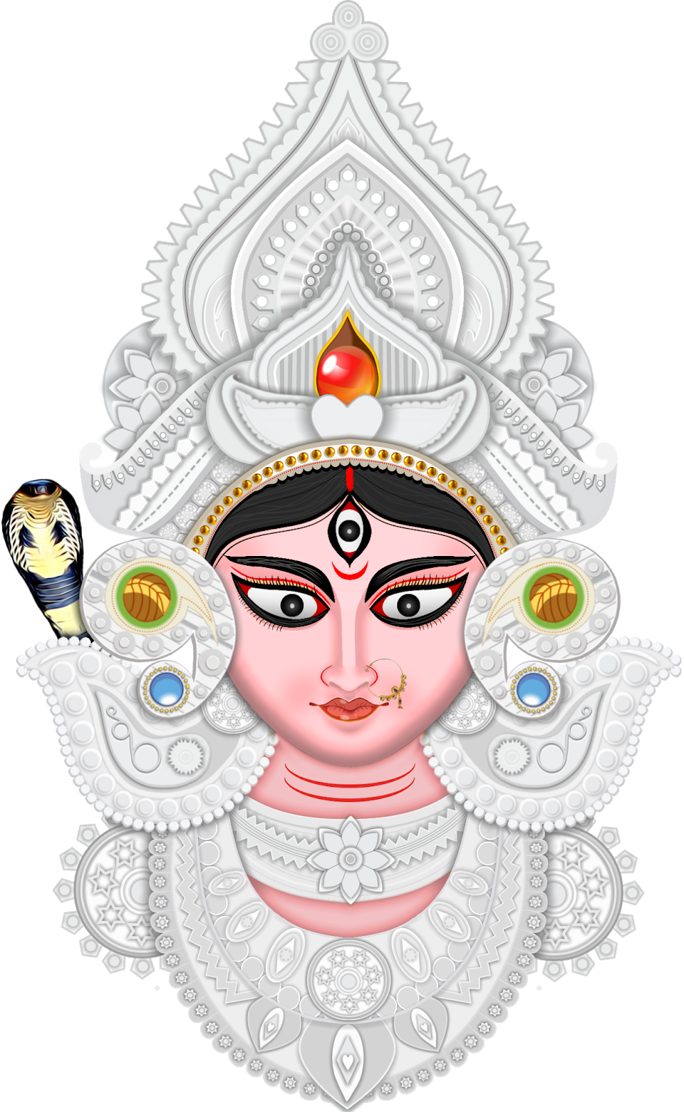 Goddess Durga Illustration PNG Image