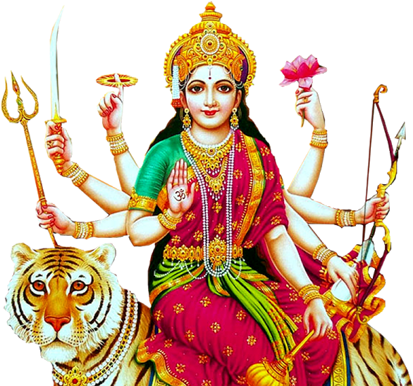 Goddess Durga Multi Armed Deity PNG Image