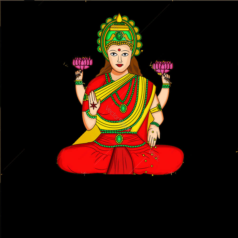 Goddess Lakshmi Illustration PNG Image