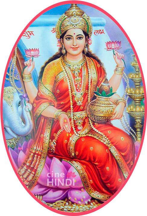 Goddess Lakshmi Traditional Art PNG Image