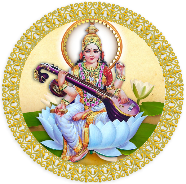 Goddess_ Saraswati_ Illustration PNG Image