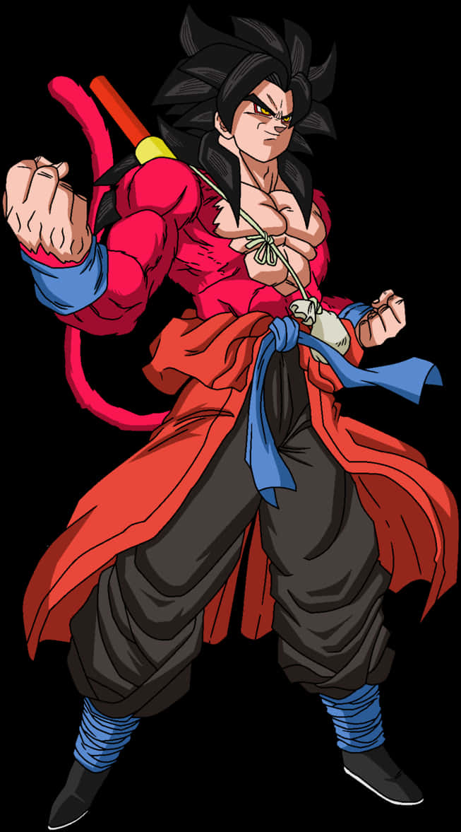 Gokuin Red Gi Pose PNG Image