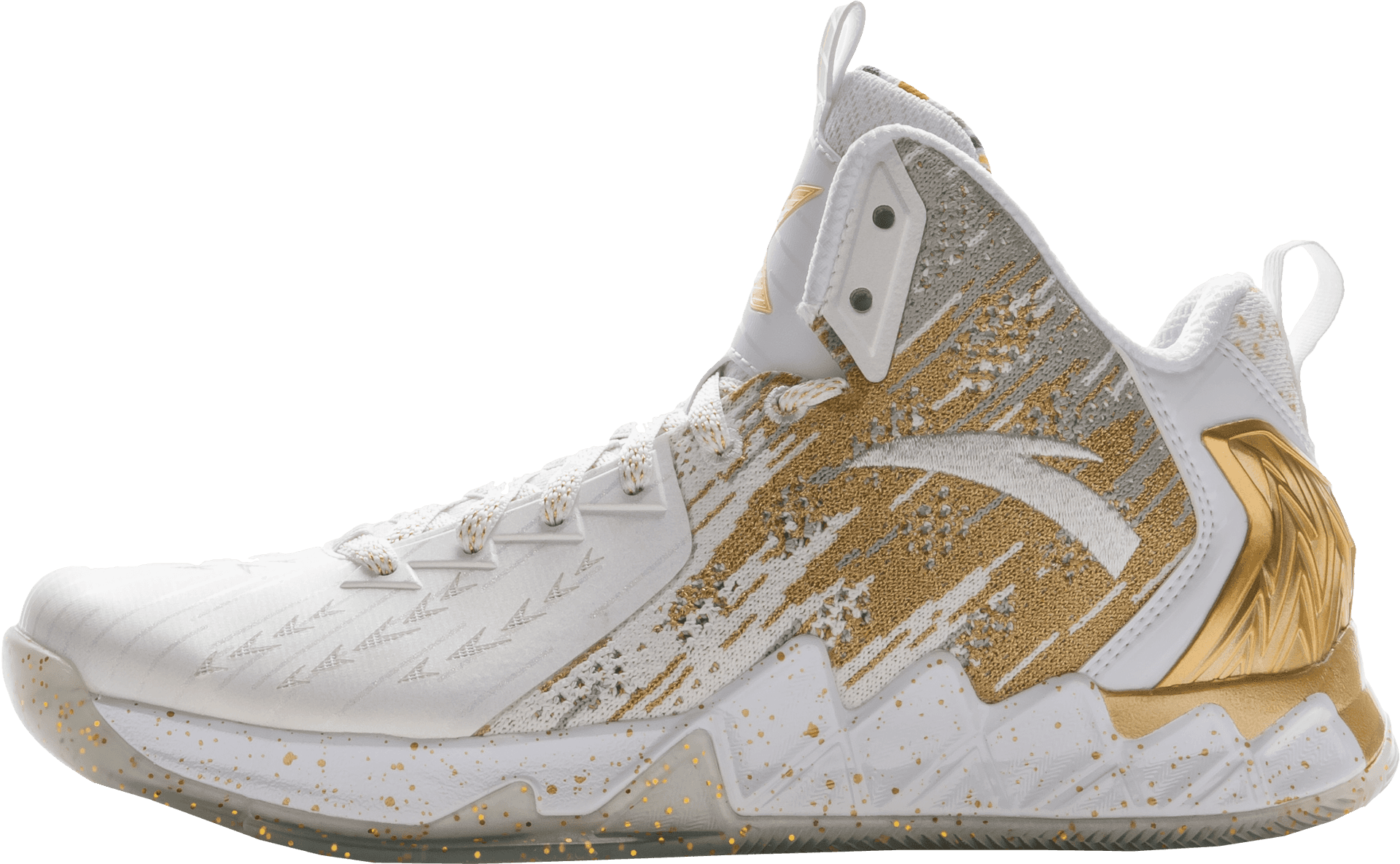 Gold Accented High Top Basketball Shoe PNG Image