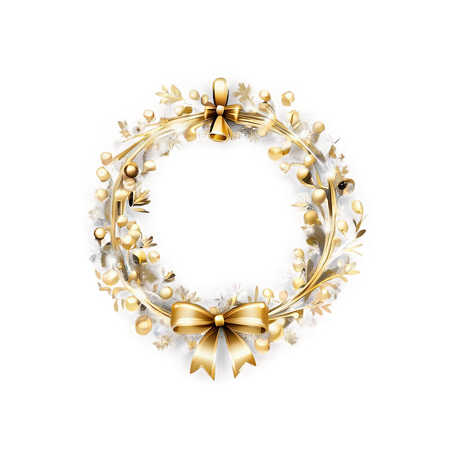 Gold Accents Christmas Wreath Png 43 PNG Image