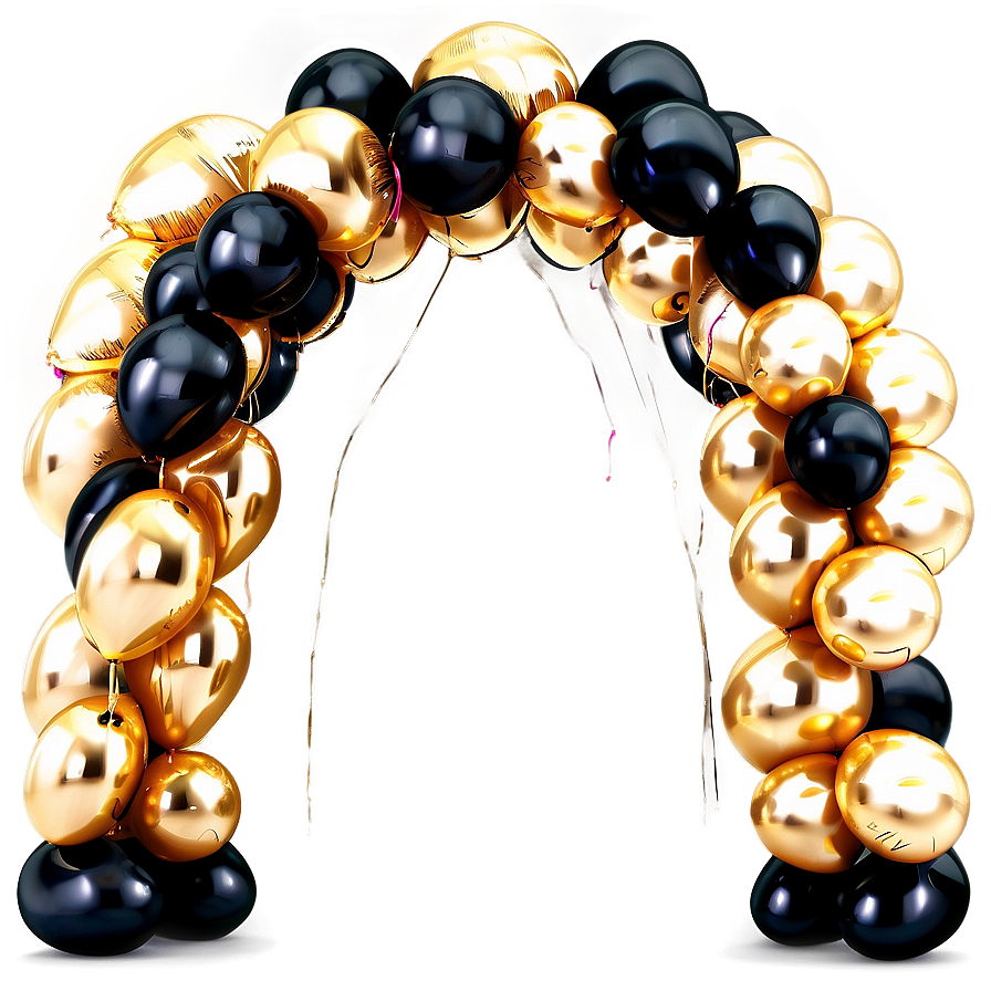 Gold And Silver Balloon Arch Png 06212024 PNG Image