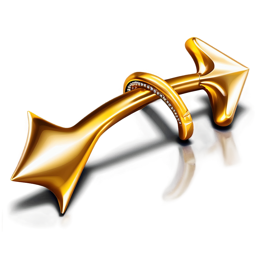 Gold Arrow With Diamonds Png 3 PNG Image