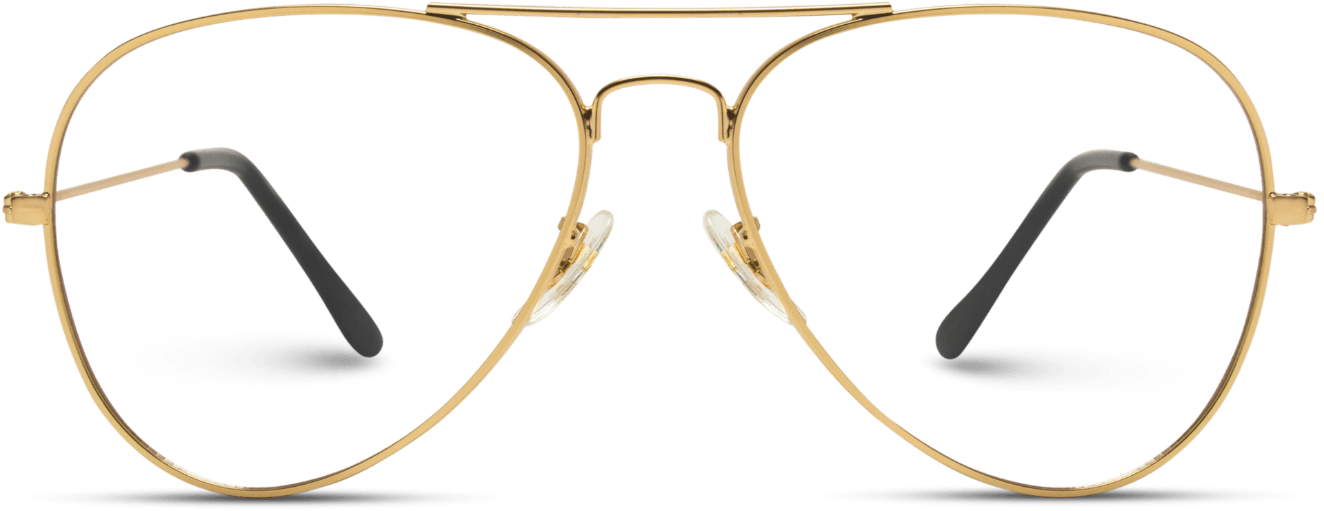 Gold Aviator Sunglasses Transparent Background PNG Image