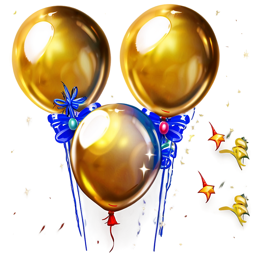 Gold Balloon Bundle Png Cyr24 PNG Image