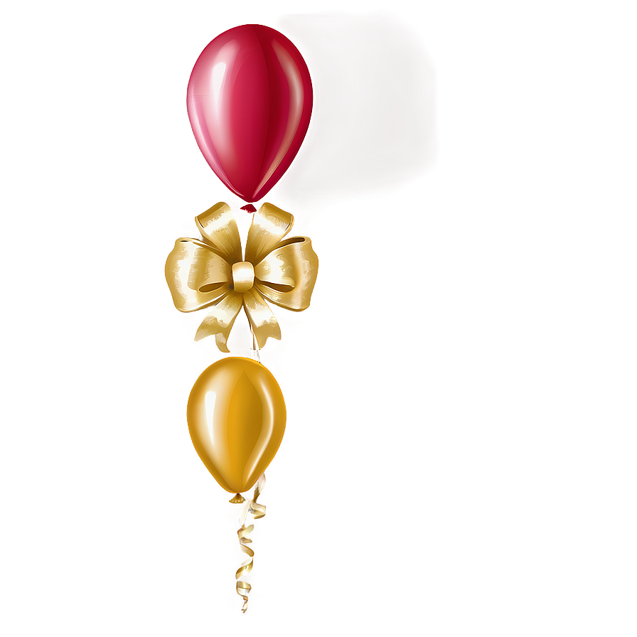 Gold Balloon With Bow Png 06212024 PNG Image