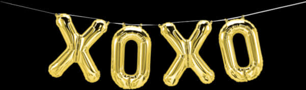 Gold Balloons X O X O PNG Image